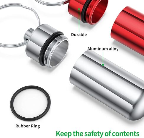 Portable Pill Case, (5 Pack) Waterproof Aluminum Organizer Small Pocket Pill Box Container Holde Storage Drug Container with Keychain for Purse for Travel Outdoor Camping Traveling in Kuwait