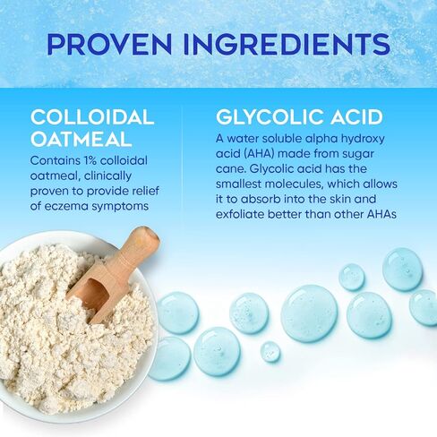 Eczema Cream with 1% Colloidal Oatmeal for Dry & Itchy Skin Relief | Eczema & Atopic Dermatitis Cream Treatment | Patent Pending Hydrosurf Glycolipid Technology for Hydration, Absorption & Exfoliation in Saudi Arabia
