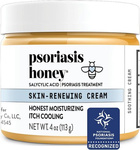 PSORIASIS HONEY Skin-Renewing Cream - Psoriasis Cream for Dry Skin - Daily Ointment & Moisturizer for Eczema Or Sensitive Skin - Psoriasis Lotion for Itchy Skin Relief (4oz) in Saudi Arabia