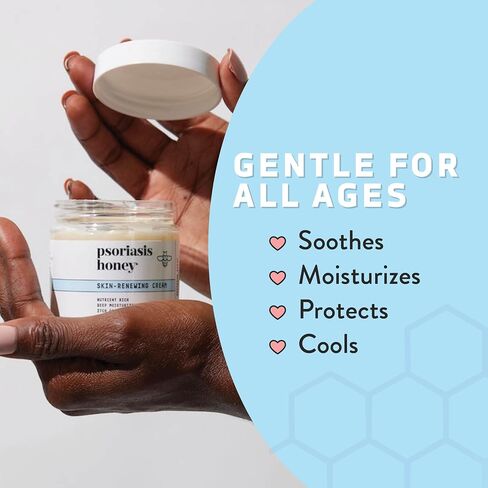 PSORIASIS HONEY Skin-Renewing Cream - Psoriasis Cream for Dry Skin - Daily Ointment & Moisturizer for Eczema Or Sensitive Skin - Psoriasis Lotion for Itchy Skin Relief (4oz) in Saudi Arabia
