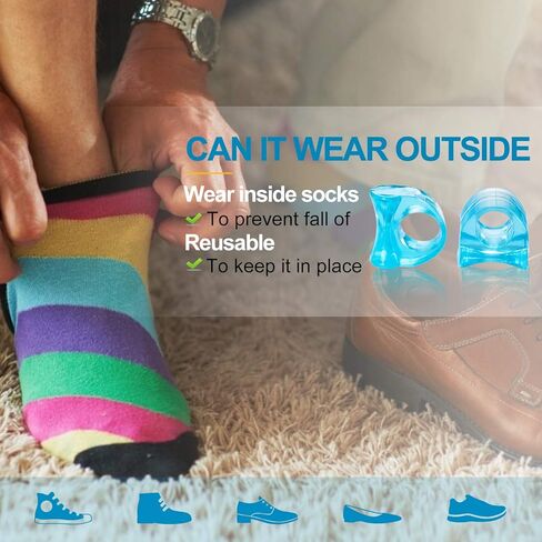 سوميفن فواصل جل لاصابع القدم، فواصل اصابع القدم متوسطة الحجم ومصحح ورم ابهام القدم، تخفف الام ورم ابهام القدم وتوفر الدعم المتداخل لاصابع القدم، 12 قطعة - ازرق in Kuwait