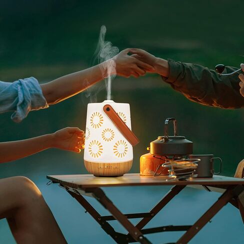 Ceramic Cordless Essential Oil Diffusers, Rechargeable Wireless Diffusers for Essential Oils, Sunflower Portable Ultrasonic Aromatherapy Diffusers with Leather Handle, for Camping Travel Home Office in Kuwait