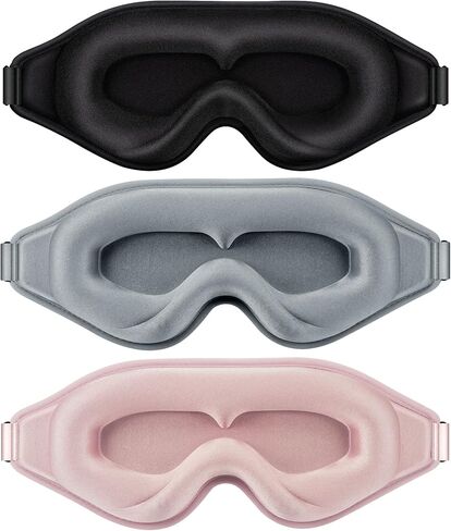 قناع نوم للنساء والرجال، غطاء واقي للرموش، قناع عين ثلاثي الابعاد، قناع عين ساتان للنوم، قناع نوم محيطي للسفر والتامل والقيلولة in Kuwait