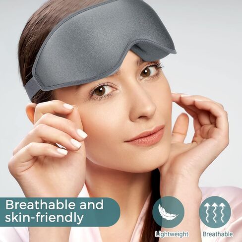 قناع نوم للنساء والرجال، غطاء واقي للرموش، قناع عين ثلاثي الابعاد، قناع عين ساتان للنوم، قناع نوم محيطي للسفر والتامل والقيلولة in Kuwait