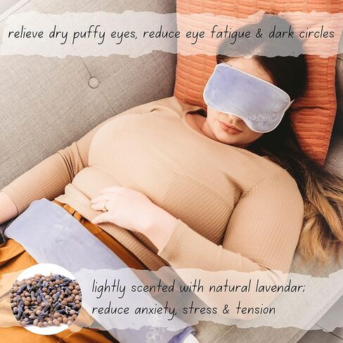 هدايا الاسترخاء للنساء - مجموعة قناع العين وغطاء الرقبة الخزامى الساخن القابل للميكروويف والعين، هدايا للتخلص من التوتر للنساء، هدايا استرخاء للنساء، هدايا عيد الأم، هدايا شكر، هدايا عيد ميلاد للأم in Kuwait