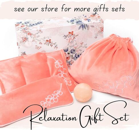 هدايا الاسترخاء للنساء - مجموعة قناع العين وغطاء الرقبة الخزامى الساخن القابل للميكروويف والعين، هدايا للتخلص من التوتر للنساء، هدايا استرخاء للنساء، هدايا عيد الأم، هدايا شكر، هدايا عيد ميلاد للأم in Kuwait