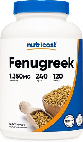 Nutricost Fenugreek Seed 1350mg, 240 Capsules (2 Bottles) - Gluten Free, Non-GMO, 675mg Per Capsule in Saudi Arabia