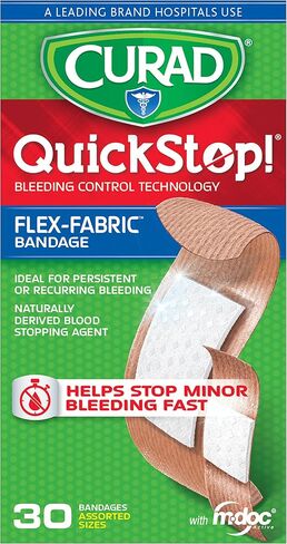 Curad Quickstop Flex Fabric Bandages, Assorted, 30/Box in Saudi Arabia