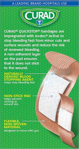 Curad Quickstop Flex Fabric Bandages, Assorted, 30/Box in Saudi Arabia