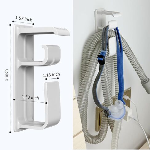 شماعة خرطوم للسرير من سي بي ايه بي مع حامل غطاء راس للكمامة، منظمات لوازم انابيب CPAP/Bipap لمنع التشابك وتقليل التسريبات، ملاءمة عالمية لريسميد/فيليبس ريسبيرونيكس والمزيد in Kuwait