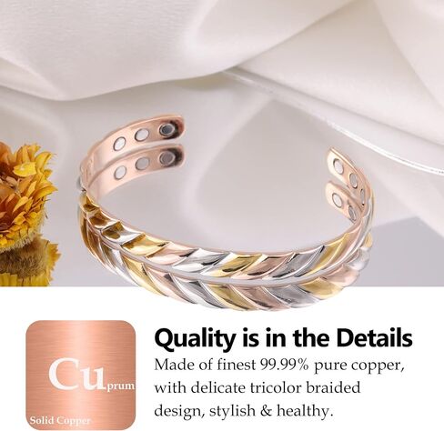 Feraco Copper Magnetic Bracelets for Men Women,Vintage Dragon & Phoenix Pattern Copper Bracelet,99.99% Pure Copper Magnetic Bangles with Gift Box,Gifts for Women Men in Saudi Arabia