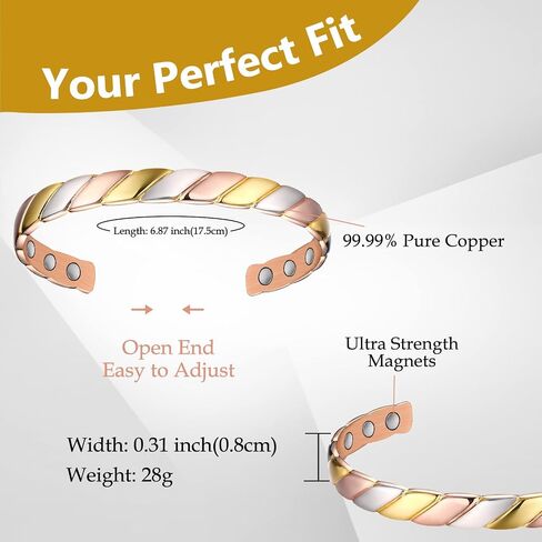 Feraco Copper Magnetic Bracelets for Men Women,Vintage Dragon & Phoenix Pattern Copper Bracelet,99.99% Pure Copper Magnetic Bangles with Gift Box,Gifts for Women Men in Saudi Arabia