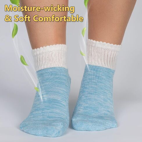 6 أزواج من جوارب الكاحل من الخيزران لمرضى السكري مع مقدمة بدون خياطة وجزء علوي غير مربوط، نعل مبطن للنساء والرجال من BampooPanPa in Kuwait