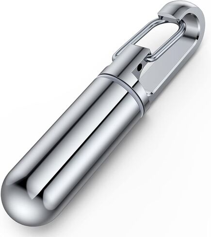 Small Pill Box Keychain, Titanium Mini Portable Pill Organizer Case Container for Purse,Waterproof Metal Pocket Pill Holder Medicine Bottle for Outdoor Camping Travel in Kuwait