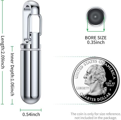 Small Pill Box Keychain, Titanium Mini Portable Pill Organizer Case Container for Purse,Waterproof Metal Pocket Pill Holder Medicine Bottle for Outdoor Camping Travel in Kuwait