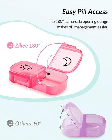 Stylish ZIKEE Weekly Pill Organizer 2 Times a Day, Pill Box 7 Day with Soft Peach-Skin Fabric & Detachable Handle for Travel, Pill Case for Vitamin/Fish Oil/Medicine/Supplements (Pink) in Kuwait