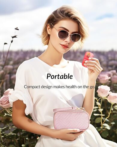 Stylish ZIKEE Weekly Pill Organizer 2 Times a Day, Pill Box 7 Day with Soft Peach-Skin Fabric & Detachable Handle for Travel, Pill Case for Vitamin/Fish Oil/Medicine/Supplements (Pink) in Kuwait