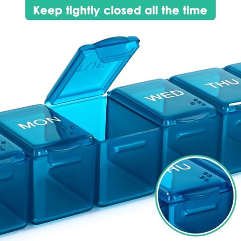 كونونيا شهريًا، 4 عبوات منظم حبوب منع الحمل الصغيرة الأسبوعية، صندوق حبوب السفر، علب حبوب صغيرة in Kuwait