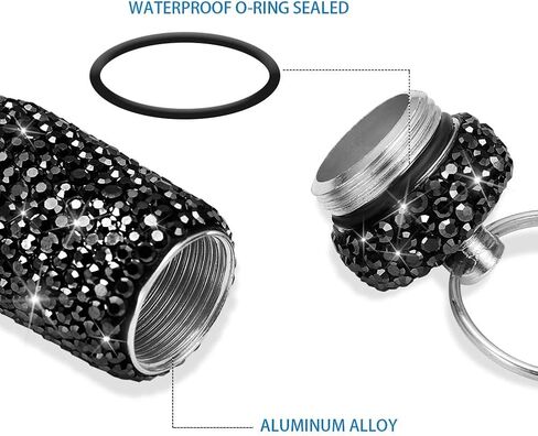Portable Pill Case Pill Container Waterproof Pill Holder with Keychain Bling Pill Box Medicine Dispenser Bottle Storage for Outdoor Camping Travel (AB Color) in Kuwait