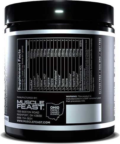 Muscle Feast Vegan Essential Amino Acid Powder All Natural No artificial Ingredients Post Workout Recovery and Intra-Training Drink, Citrus Sunrise, 300g in Saudi Arabia