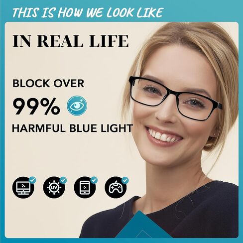 نظارات Zenni Optical Zenni Blokz Blue Light Blocking Computer Rectangle Universal Bridge Fit Black Frame 2018921 in Kuwait