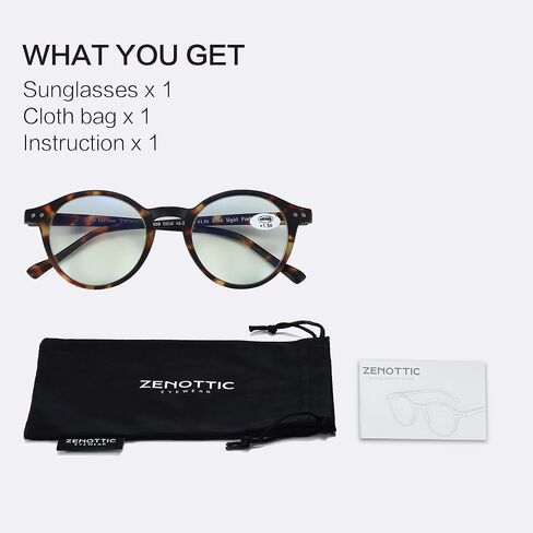 ZENOTTIC Reading Glasses Blue Light Blocking Round Glasses for Men Women Magnification 0.0 1.0 1.5 2.0 2.5 3.0 3.5 in Kuwait