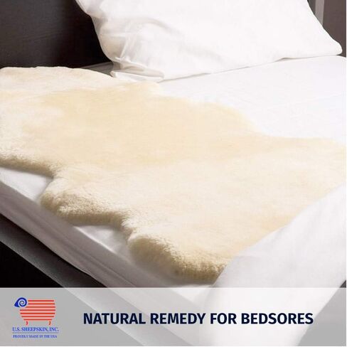 Medical Sheepskin Rug - Fluffy Rugs for Preventing Bedsores (39.5-43.5 Inches x 24 Inches, Tan) in Saudi Arabia