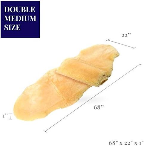 Medical Sheepskin Rug - Fluffy Rugs for Preventing Bedsores (39.5-43.5 Inches x 24 Inches, Tan) in Saudi Arabia