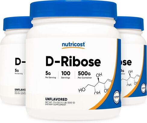 Nutricost D-Ribose Powder 500 Grams - 5000mg Per Serving, Non-GMO (500 Grams) in Kuwait