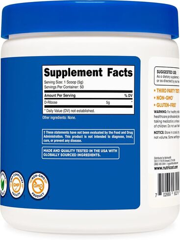 Nutricost D-Ribose Powder 500 Grams - 5000mg Per Serving, Non-GMO (500 Grams) in Kuwait