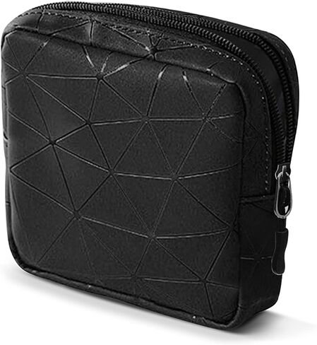 حقيبة تخزين المناديل الصحية من CCLOOCOOO، حقيبة جلدية أنثوية مقاومة للماء للفترة الأولى للفتيات المراهقات والنساء، حقيبة كأس الحيض أكياس تخزين وسادات المناديل الصحية (أسود، أخضر) in Kuwait