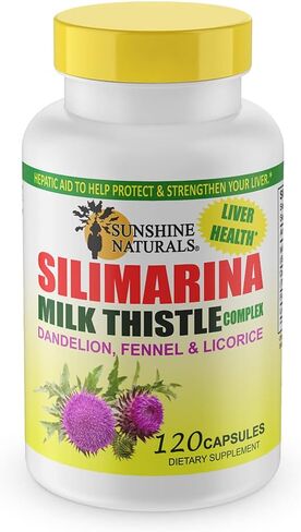 Sunshine Naturals Milk Thistle Complex. Dietary Supplement to Protect and Strengthen your Liver. Dandelion, Fennel and Licorice. 600 mg. 120 Capsules in Saudi Arabia