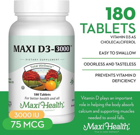 Maxi Health D3 3000 (180 Count, Tablets) in Saudi Arabia