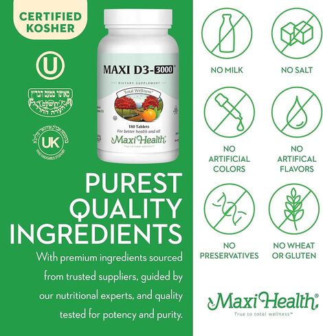Maxi Health D3 3000 (180 Count, Tablets) in Saudi Arabia