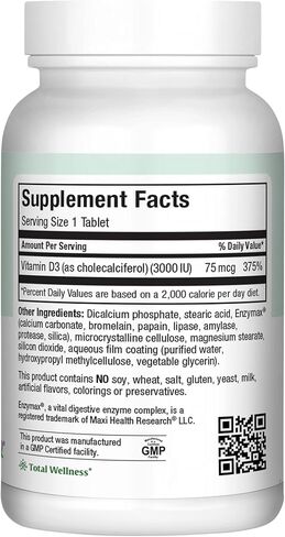 Maxi Health D3 3000 (180 Count, Tablets) in Saudi Arabia