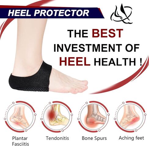 Heel Cups for Heel Pain, Heel Protectors, Heel Pads, Plantar Fasciitis Relief(4Pcs), Heel Supports for Cracked Heels, Blisters, Achilles Tendinitis, Bone Spur Relief, Heel Cushion Pad for Men & Women in Kuwait