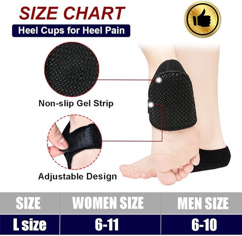 Heel Cups for Heel Pain, Heel Protectors, Heel Pads, Plantar Fasciitis Relief(4Pcs), Heel Supports for Cracked Heels, Blisters, Achilles Tendinitis, Bone Spur Relief, Heel Cushion Pad for Men & Women in Kuwait