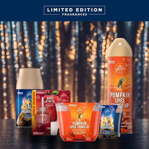 Glade Candle Apple of My Pie، شمعة عطرية مملوءة بالزيوت العطرية، شمعة معطرة للهواء، شمعة 3 فتيل، 6.8 أونصة، 3 قطع in Kuwait