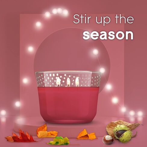 Glade Candle Apple of My Pie، شمعة عطرية مملوءة بالزيوت العطرية، شمعة معطرة للهواء، شمعة 3 فتيل، 6.8 أونصة، 3 قطع in Kuwait