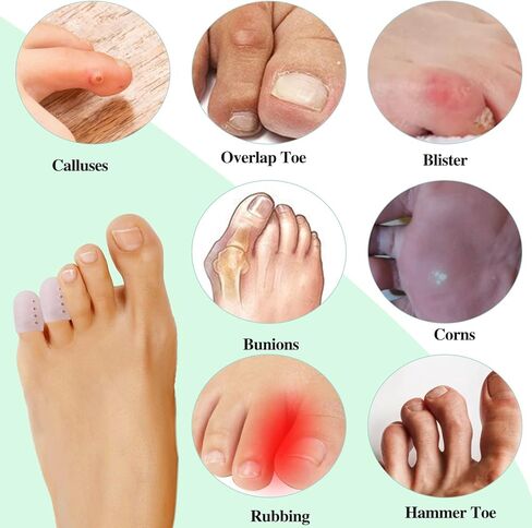 16 قطعة من واقيات أصابع القدم الصغيرة للرجال والنساء من السيليكون لأصابع القدم الخنصر، أغطية أصابع القدم الصغيرة تمنع مسامير القدم والبثور وكسر أصابع القدم، وتقلل من آلام القدم in Kuwait