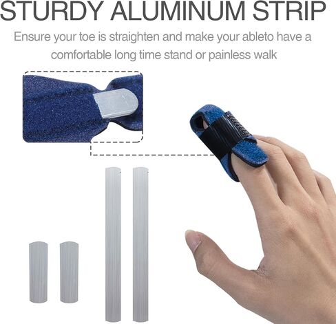 4 Pcs Toe Splint, Toe Straightener for Hammer Toe, Toe Corrector for Women Men, Bent Toe, Claw Toe, Crooked Toe, Curled Toe, Toe Wrap to Align and Support Toe (Blue) in Saudi Arabia