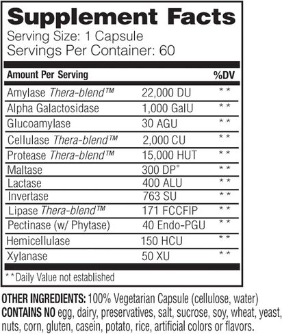 Enzymedica VeggieGest, Digestive Enzymes for Vegan, Vegetarian and Raw Diets, Prevents Gas and Bloating, 90 Capsules in Saudi Arabia