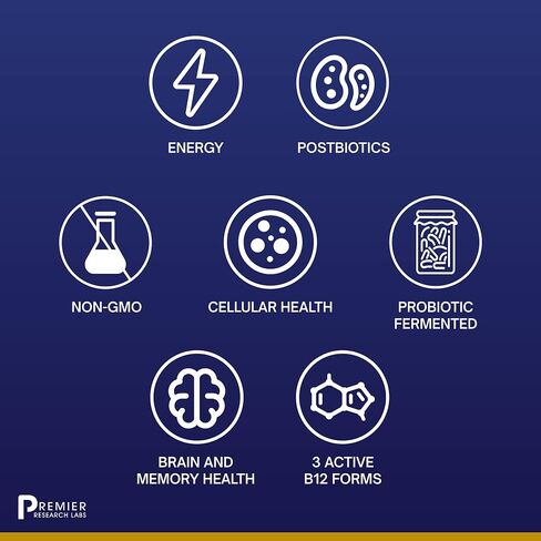 Premier Research Labs B12-ND - Brain, Blood, Memory, Cognitive & Nerve Support - Features High-Potency Fermented Vitamin B12 - Pure Vegan & Non-GMO Source of Vitamin B12-2 Fl Oz in Saudi Arabia