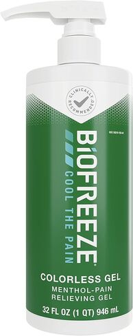 Biofreeze Menthol Pain Relieving Gel 32 FL OZ Bottle With Pump For Pain Relief Associated With Sore Muscles, Arthritis, Simple Backaches, And Joint Pain, Colorless Formula (Packaging May Vary) in Kuwait