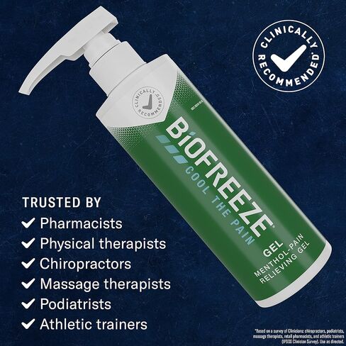 Biofreeze Menthol Pain Relieving Gel 32 FL OZ Bottle With Pump For Pain Relief Associated With Sore Muscles, Arthritis, Simple Backaches, And Joint Pain, Colorless Formula (Packaging May Vary) in Kuwait