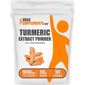 BULKSUPPLEMENTS.COM مسحوق مستخلص الكركم - مكملات الكركمين 1000 مجم، مسحوق الكركمين الكركم، مسحوق الكركم - مسحوق جذر الكركم، خالي من الغلوتين، 1000 مجم لكل وجبة، 100 جم (3.5 أونصة) in Kuwait