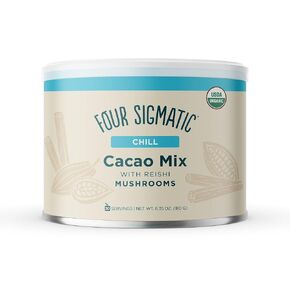 أربعة سيجماتيك فطر الكاكاو مع ريشي، مسحوق فطر ريشي عضوي، هدوء طبيعي، استرخاء، نوم، باليو، 10 قطع in Kuwait