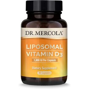 Dr. Mercola Liposomal Vitamin D3, 30 Servings (30 Capsules), 1,000 IU Per Capsule, Dietary Supplement, Immune Support, Non-GMO