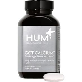 حصلت HUM على الكالسيوم - مكمل نباتي للعظام + الأسنان لسهولة الامتصاص المعزز (60 قرصًا نباتيًا، كمية تكفي لمدة 30 يومًا) in Kuwait