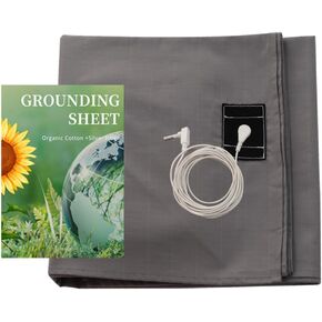 طقم ملاءة أرضية، ملاءة موصلة من القطن العضوي من ألياف الفضة بنسبة 5%، ملاءة أرضية، ملاءات سرير أرضية (27 * 52 بوصة - رمادي) in Kuwait